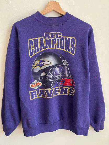 2001 Baltimore Ravens Helmet Graphic Super Bowl Crewneck (L)