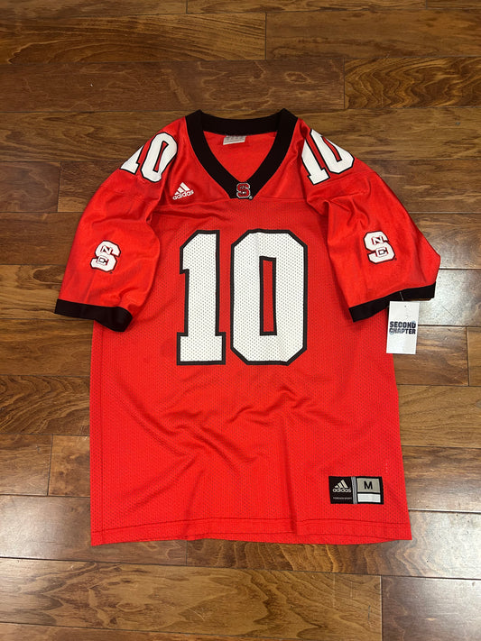 00s NC State (NCSU) Vintage #10 Adidas Football Jersey (M)
