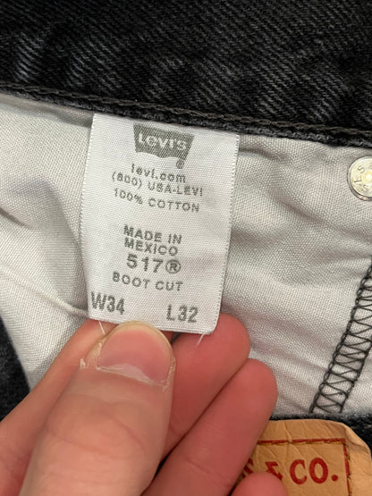 2009 Levi's 517 Black Bootcut Jeans (34 x 32)