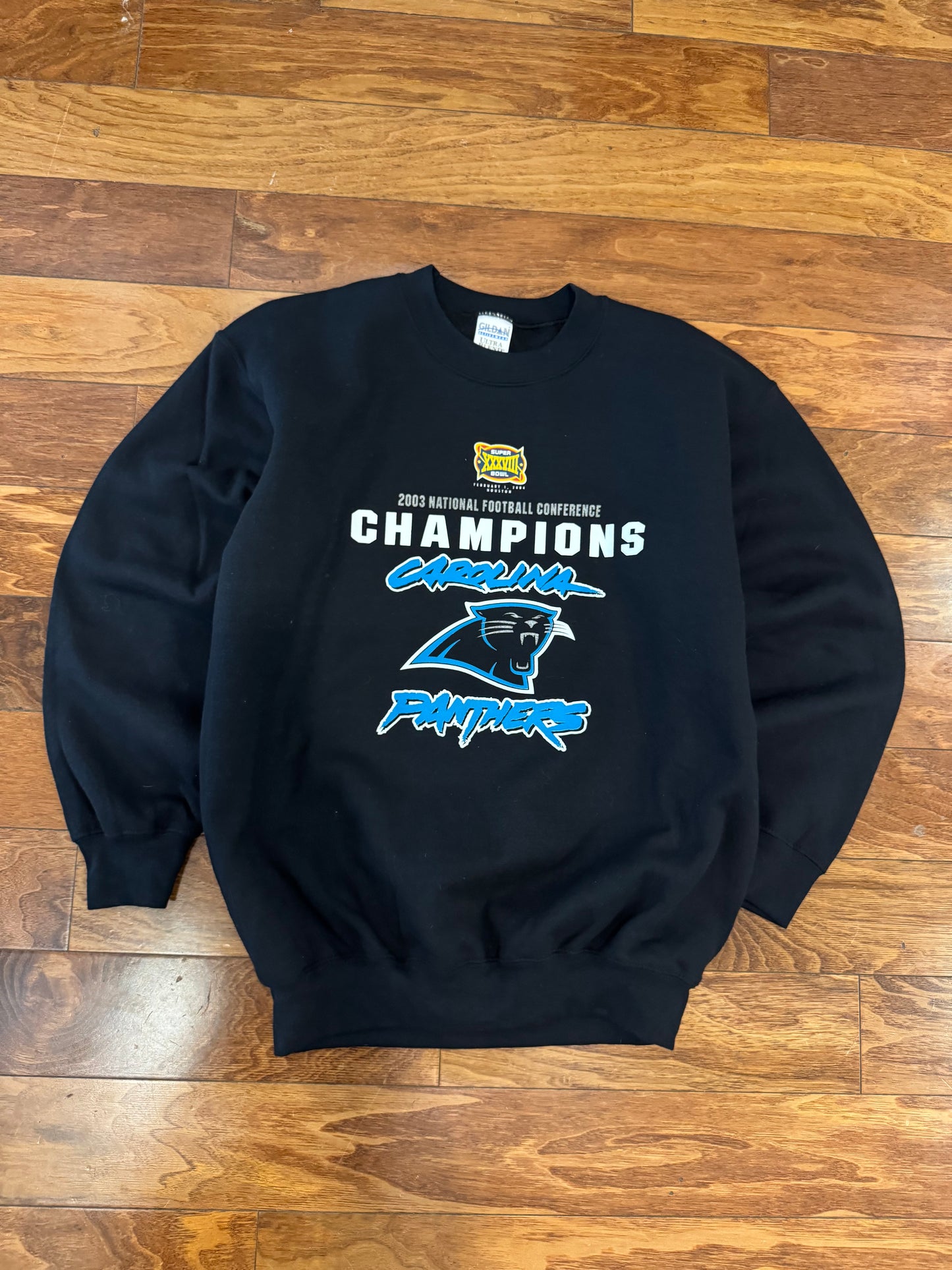 2003 Carolina Panthers Super Bowl Vintage Crewneck (M)
