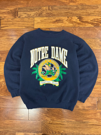 90s Notre Dame Navy Tultex Crewneck (L)