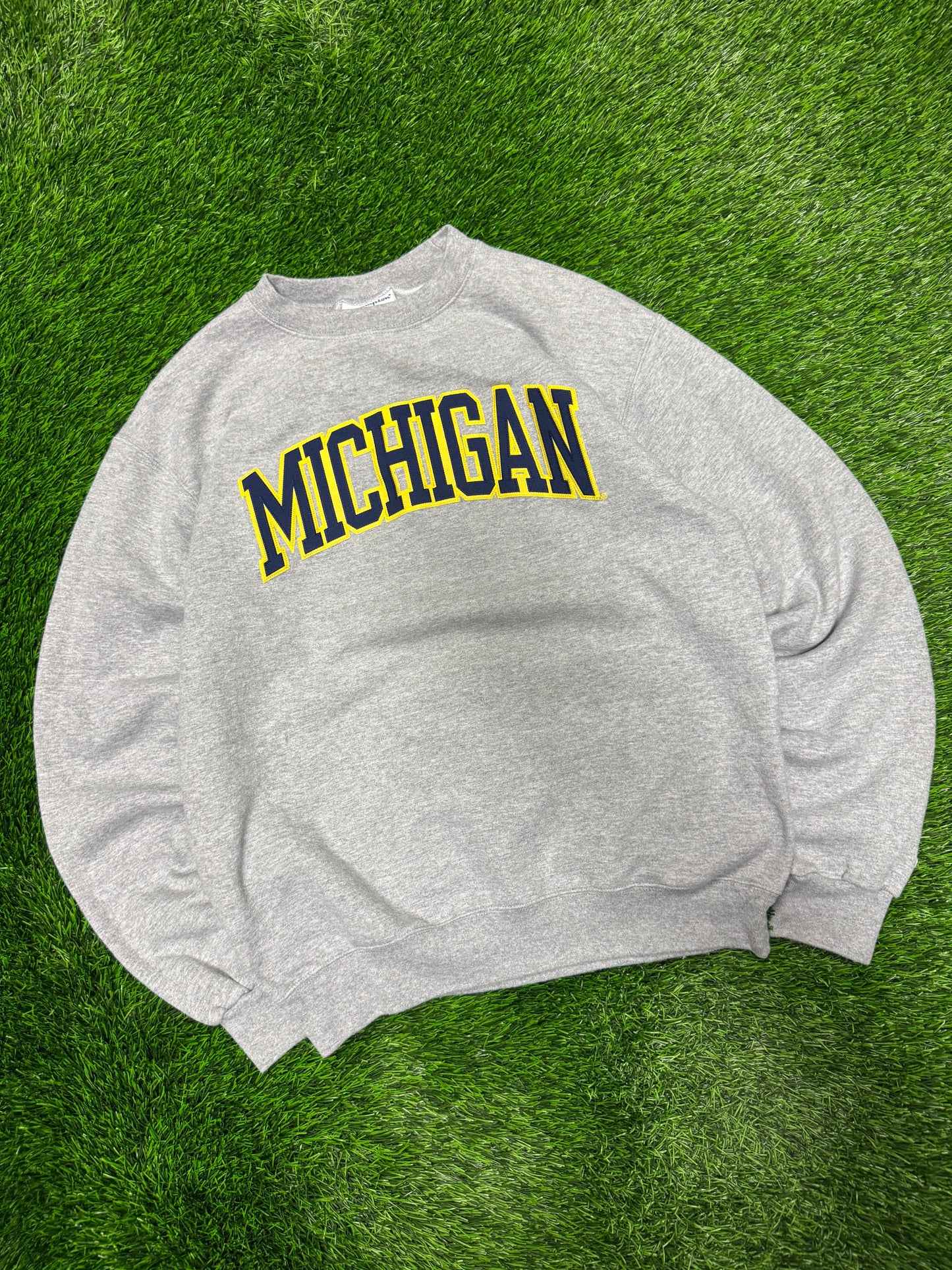 2010s Michigan University Champion Grey Spell Out Crewneck (M)