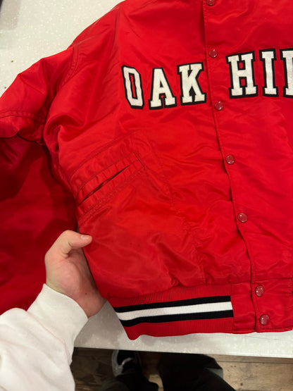 80s Oak Hill Academy Vintage Satin Jacket (L)