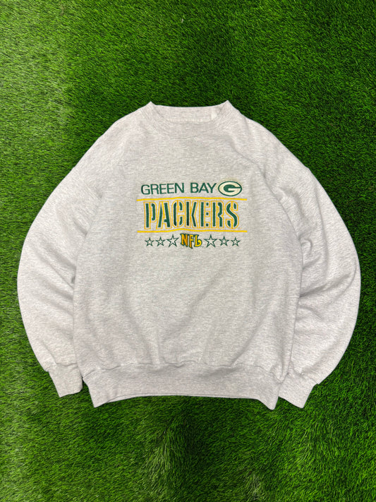 Green Bay Packers Embroidered NFL Majestic Crewneck (L)