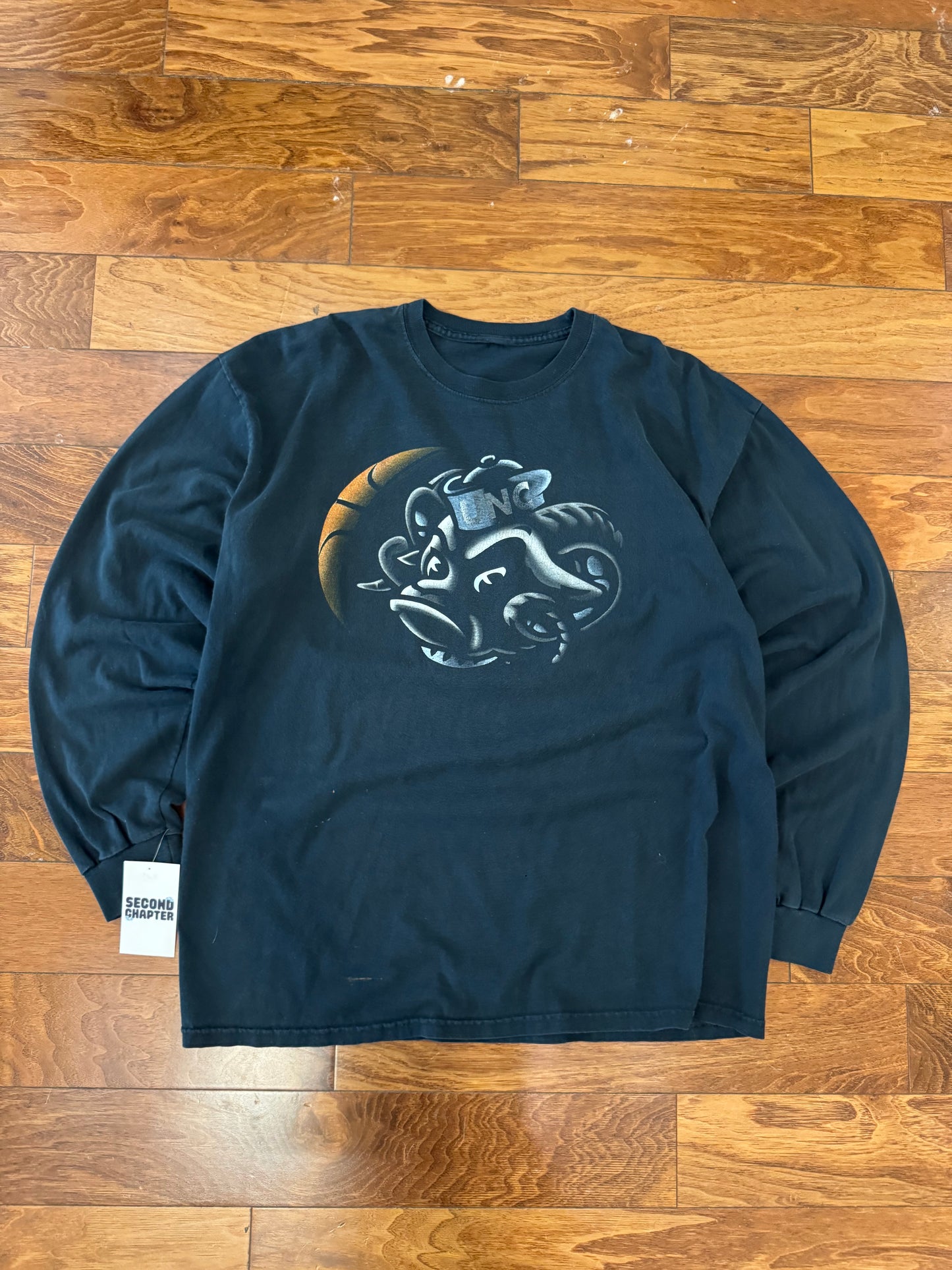 00s UNC Faded Mascot Long Sleeve Tee (XL)