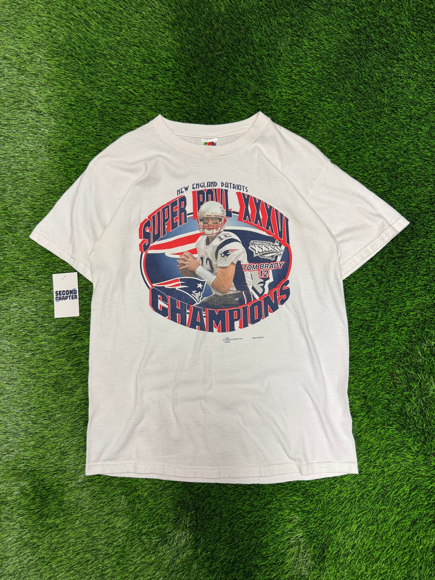2002 New England Patriots Tom Brady Tee (L)