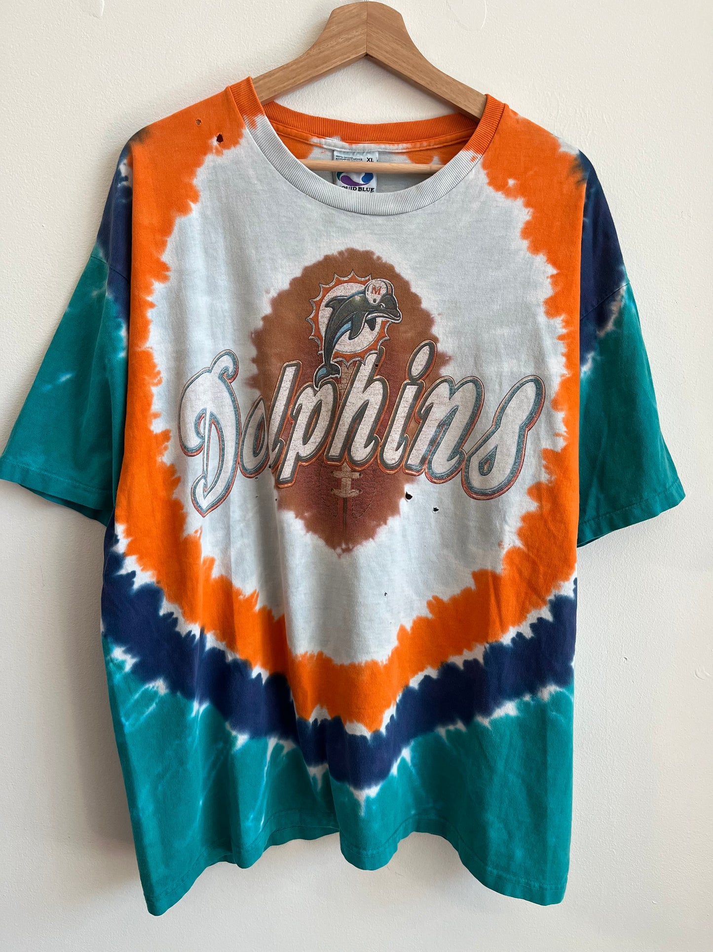 1990s Miami Dolphins Tie Dye Thrashed Tee (XL)