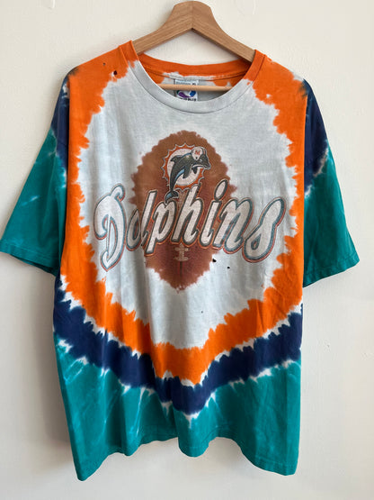 1990s Miami Dolphins Tie Dye Thrashed Tee (XL)