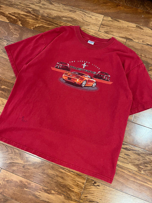 00s Ford Mustang Maroon Tee (XL)