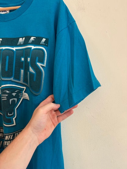 1996 Carolina Panthers Playoffs Stained Blue Tee (L)