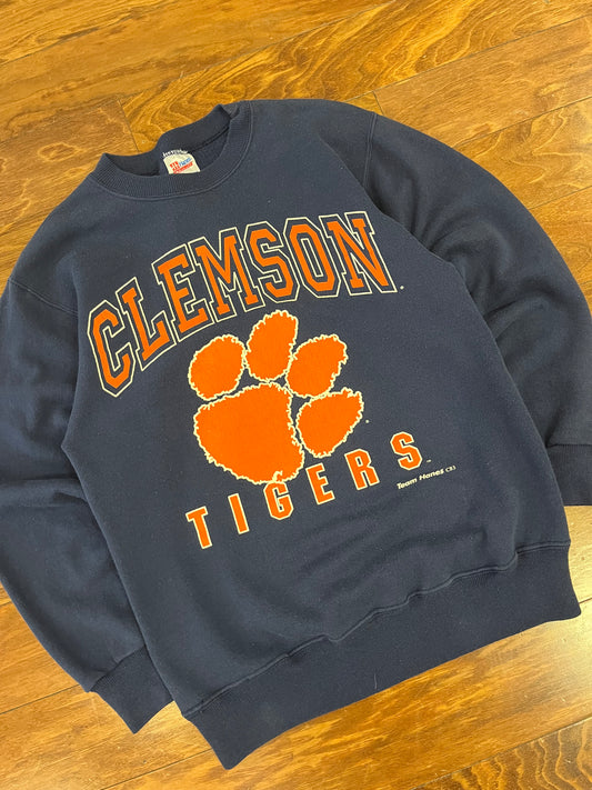 90s Clemson University Team Hanes Vintage Crewneck (M)