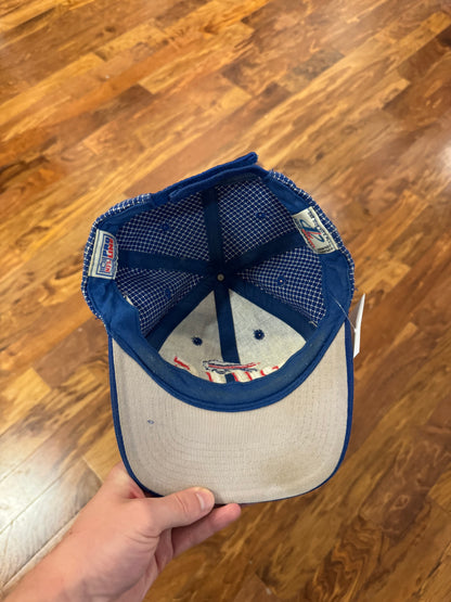90s Buffalo Bills Logo Athletic Grid Spell Out Hat (OS)