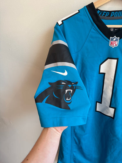 2010s Carolina Panthers Cam Newton Blue Nike NFL Jersey (S)