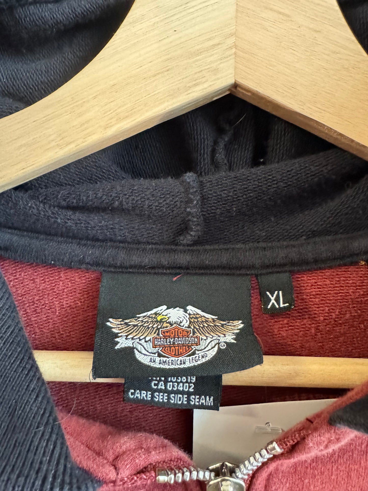 00s Harley Davidson Zip Up Hoodie (Women's XL)