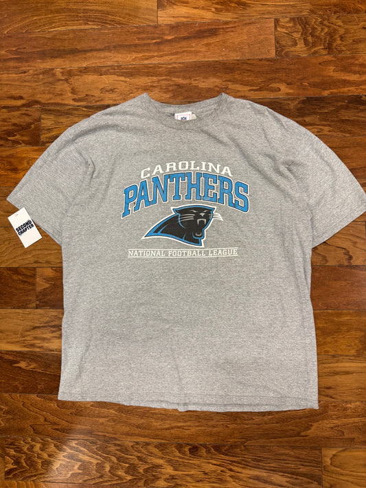 00s Carolina Panthers Gray Spell Out Tee (L)