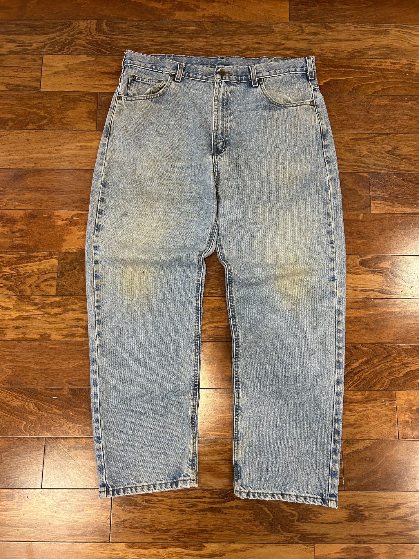 00s Carhartt Mud Wash Distressed Blue Jeans (38 x 30)