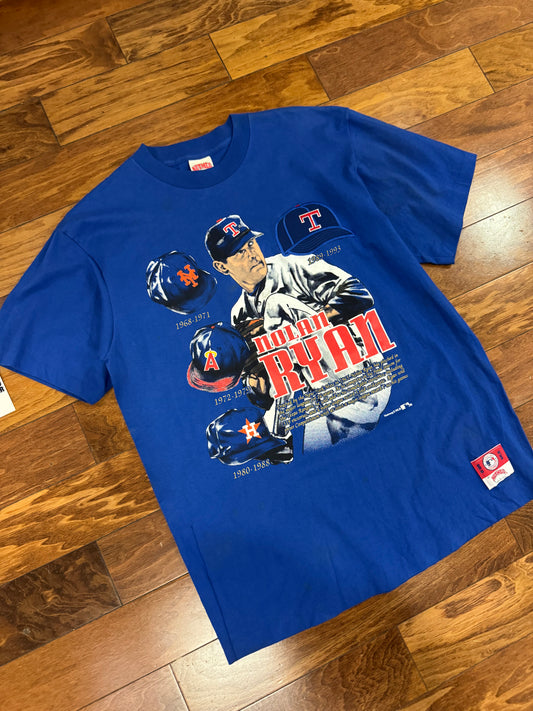 1993 Nolan Ryan Texas Rangers Retirement Nutmeg Tee (XL)