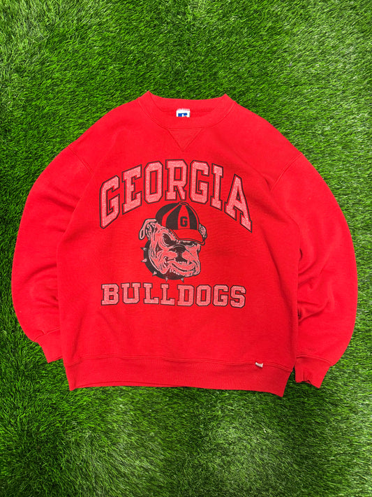 90s Georgia Bulldogs Vintage Russell Spell Out Crewneck (XL)