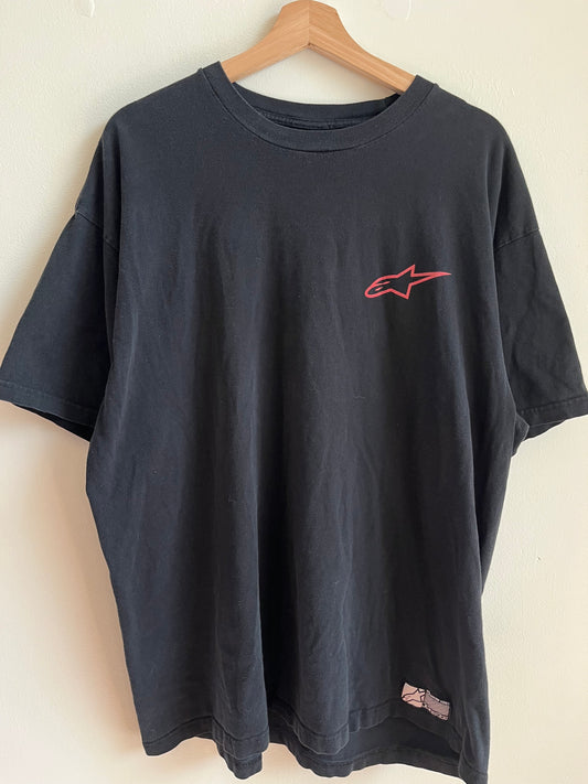00s Alpine Stars Black Spell Out Tee (XL)