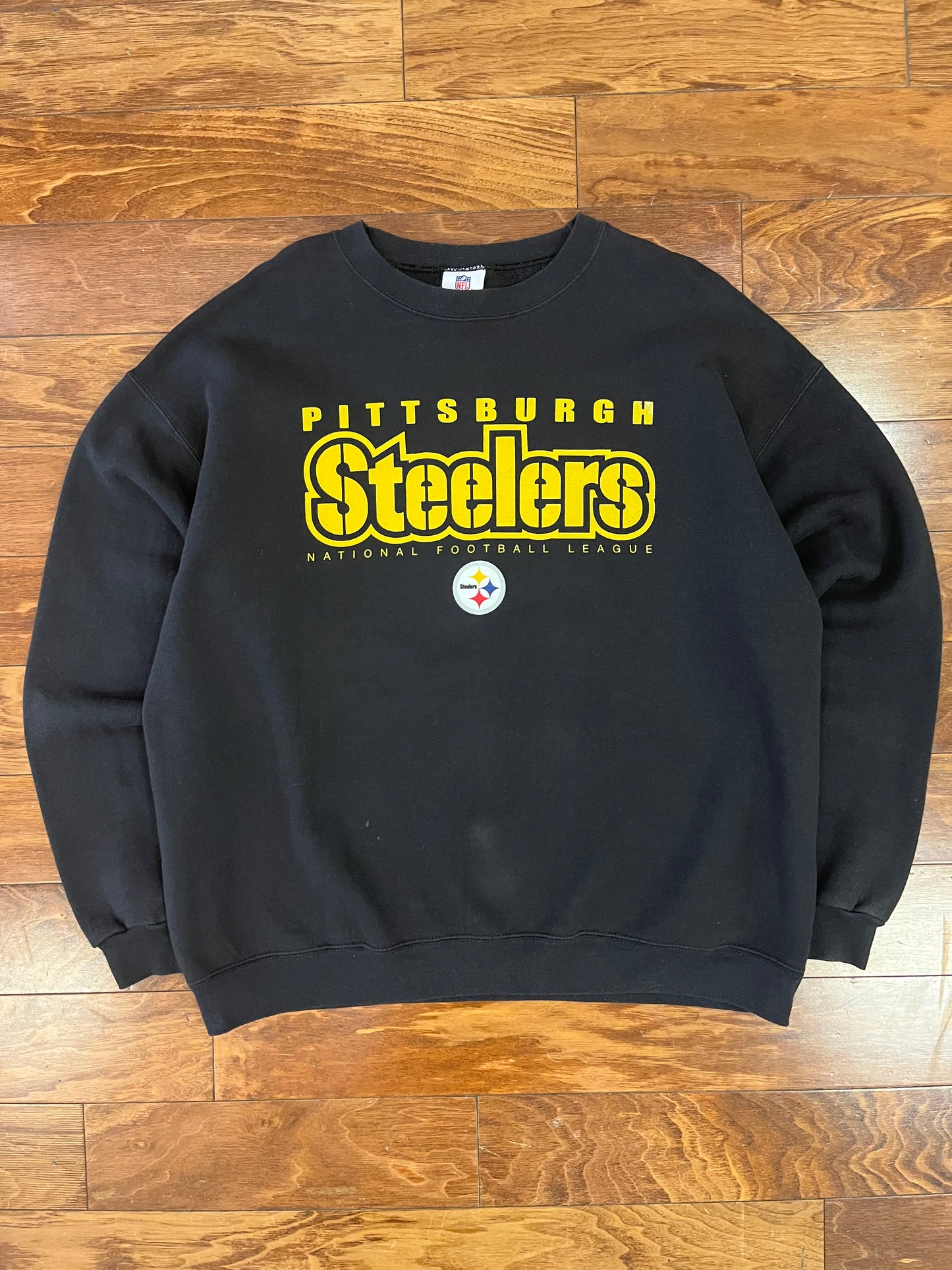 00s Pittsburgh Steelers NFL Black Crewneck (XXL)