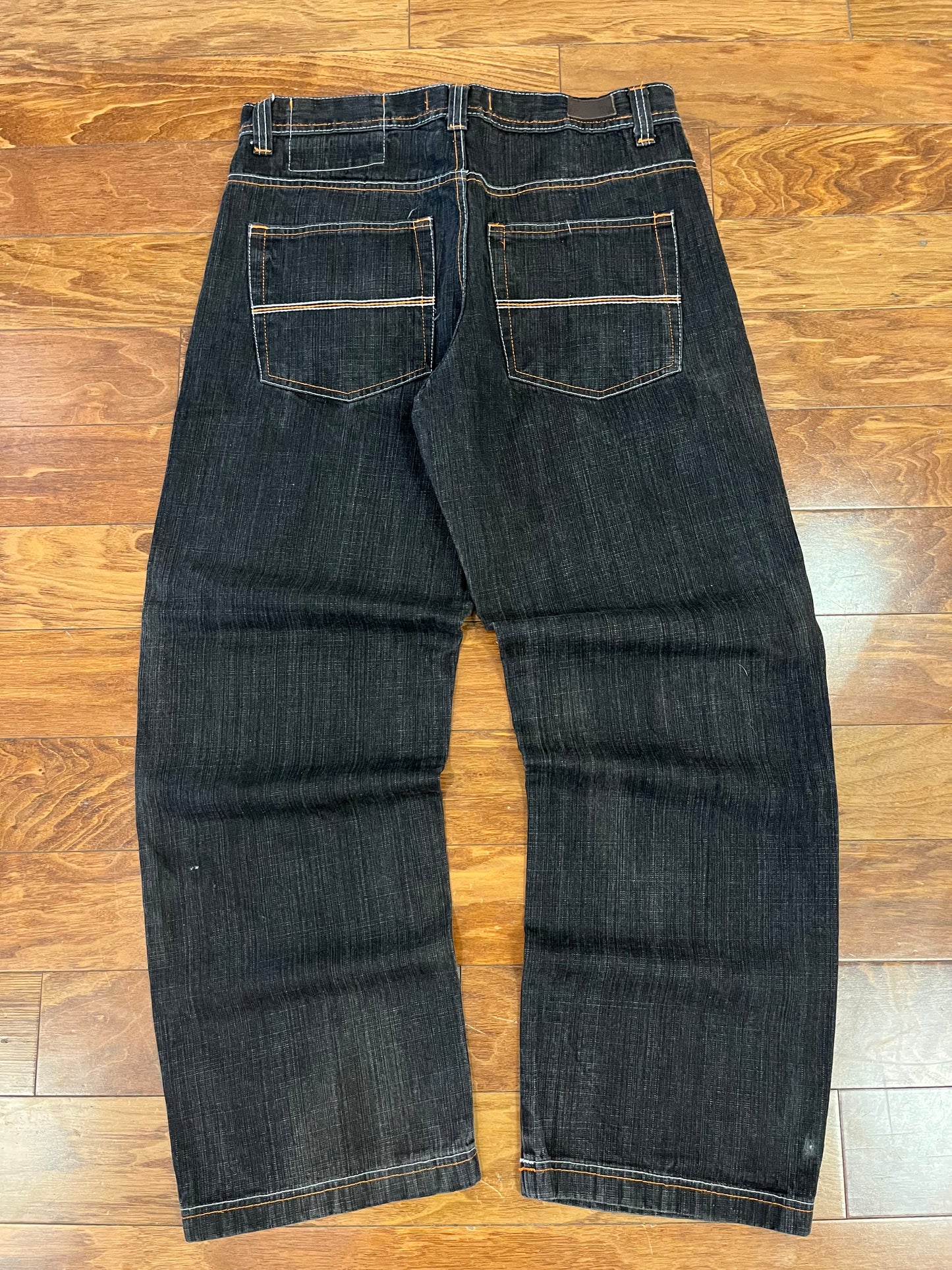 00s RK Denim Black Stitched Pocket Jeans (36x32)