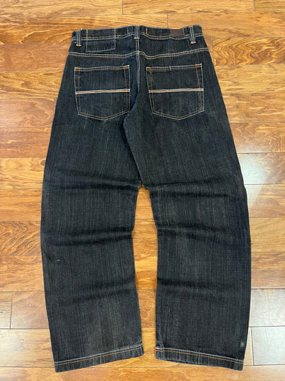00s RK Denim Black Stitched Pocket Jeans (36x32)