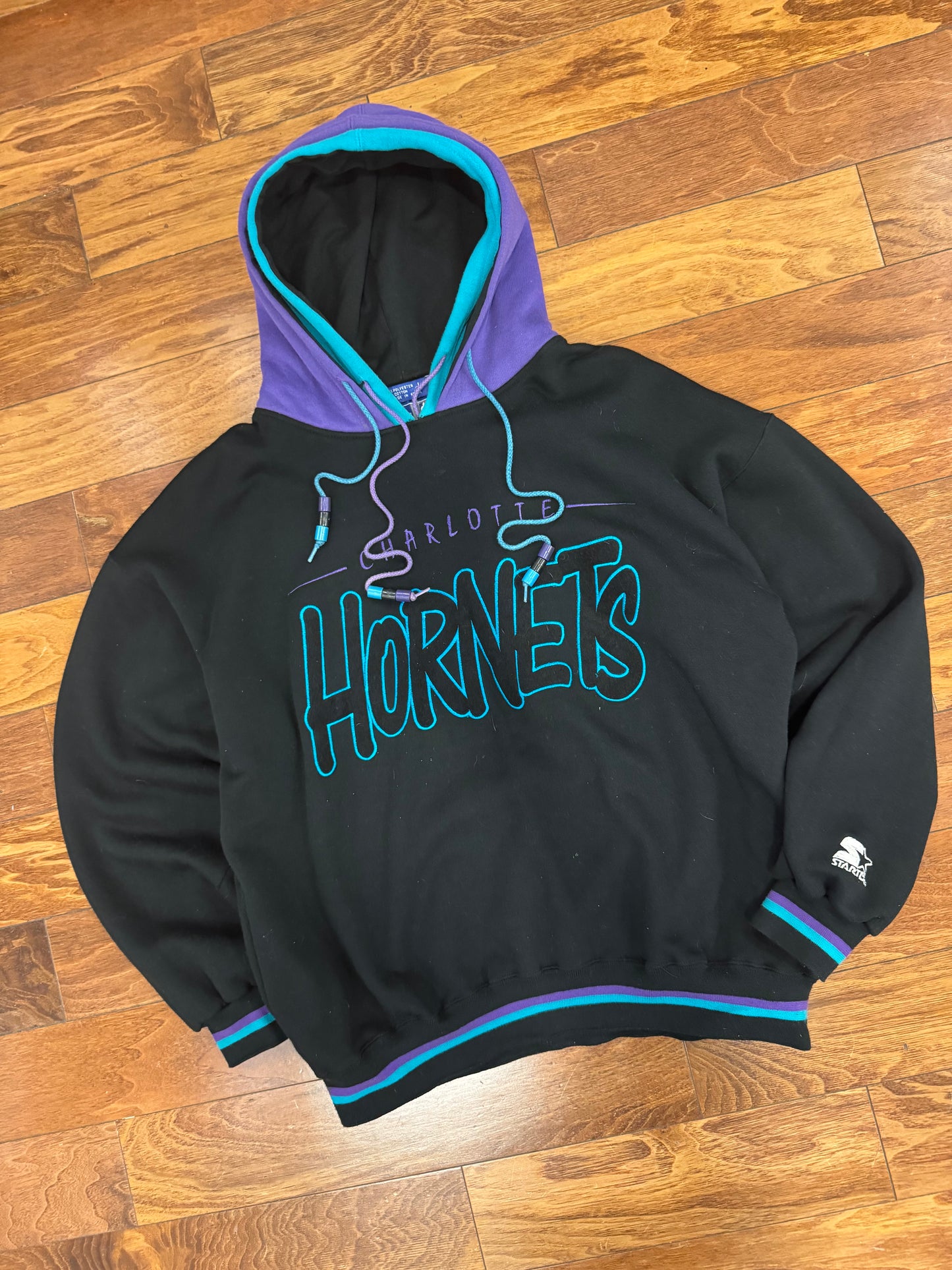 90s Charlotte Hornets Vintage Starter Double Hoodie (L)