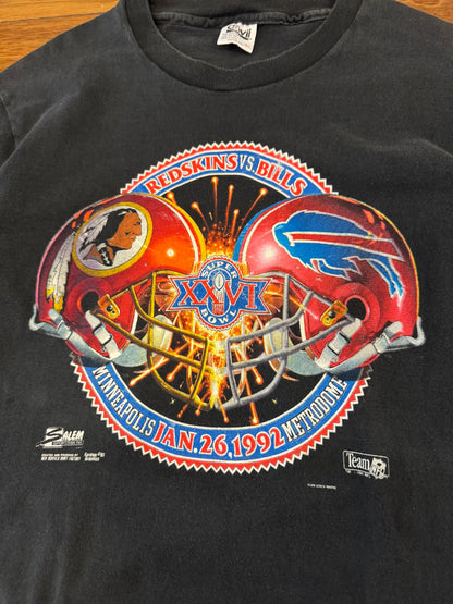 1992 Bills v Redskins Black Tee (M)