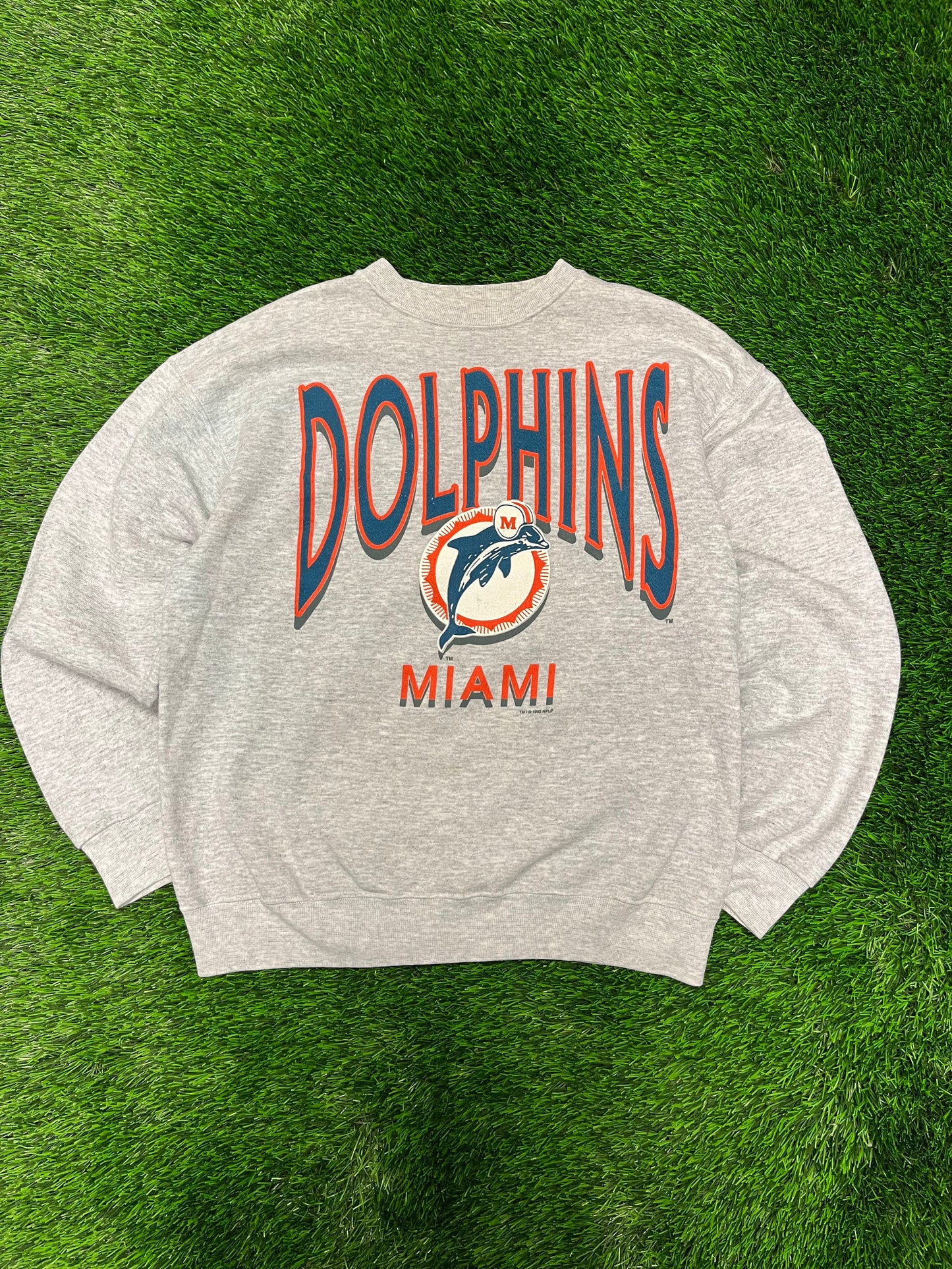 1993 Miami Dolphins Tultex Grey Crewneck (L)