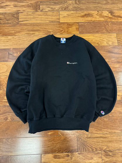 00s Champion Black Essential Crewneck (L)