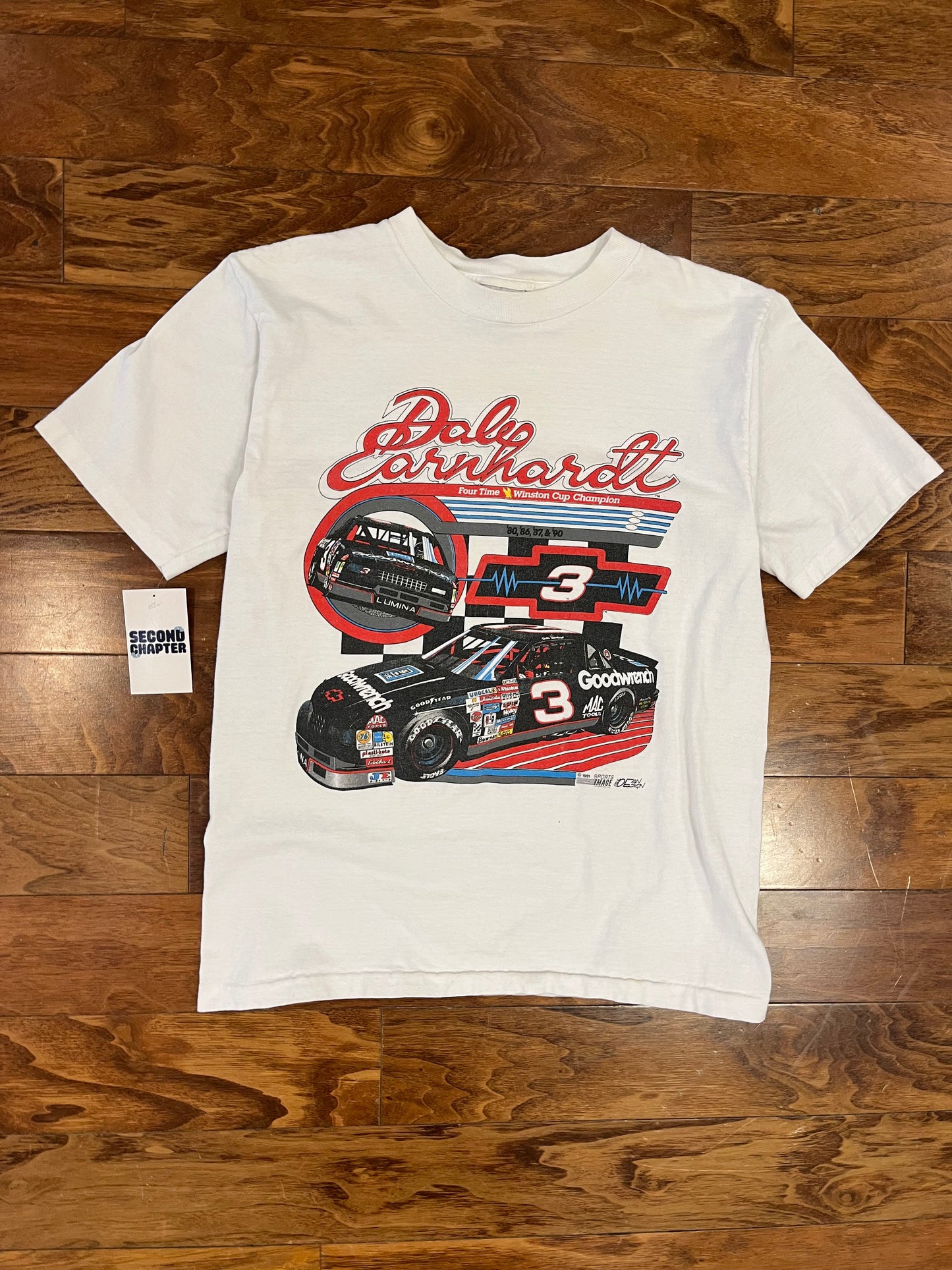 1990 Dale Earnhardt White Nascar Tee (L)