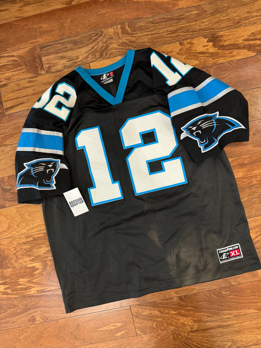 90s Carolina Panthers Kerry Collins Sun Faded Logo Athletic Jersey (XL)