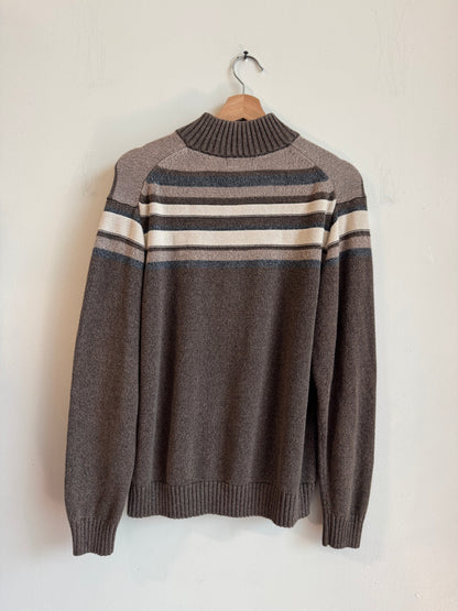 00s Dockers Striped Essential Quarter Zip Sweater (M)