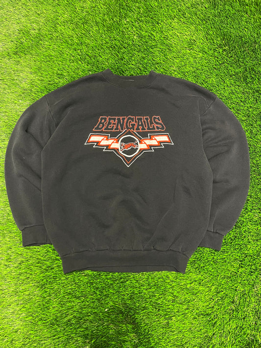 90s Cincinnati Bengals Logo 7 Embroidered Crewneck (L)