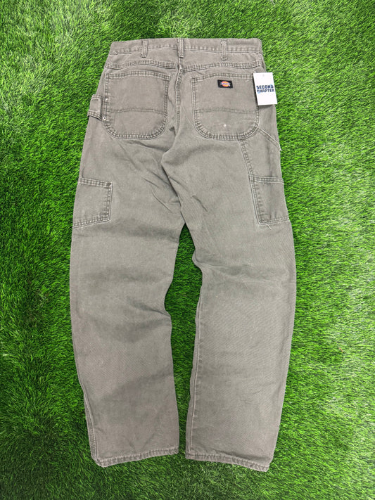Dickies Olive Green Black Tab Carpenter Workwear Pants (32 x 34)