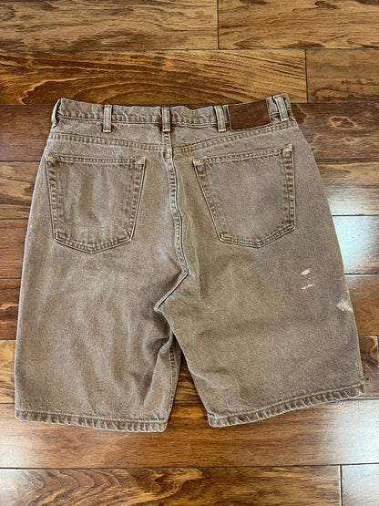 90s Duck River Brown Paint Splatter Shorts (33)