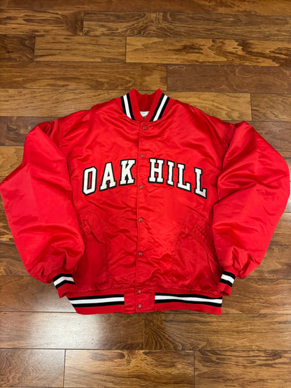 80s Oak Hill Academy Vintage Satin Jacket (L)