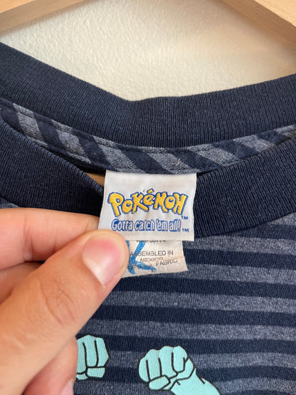 1999 Nintendo Pokemon Cartoon Striped Long Sleeve Shirt (Youth L)