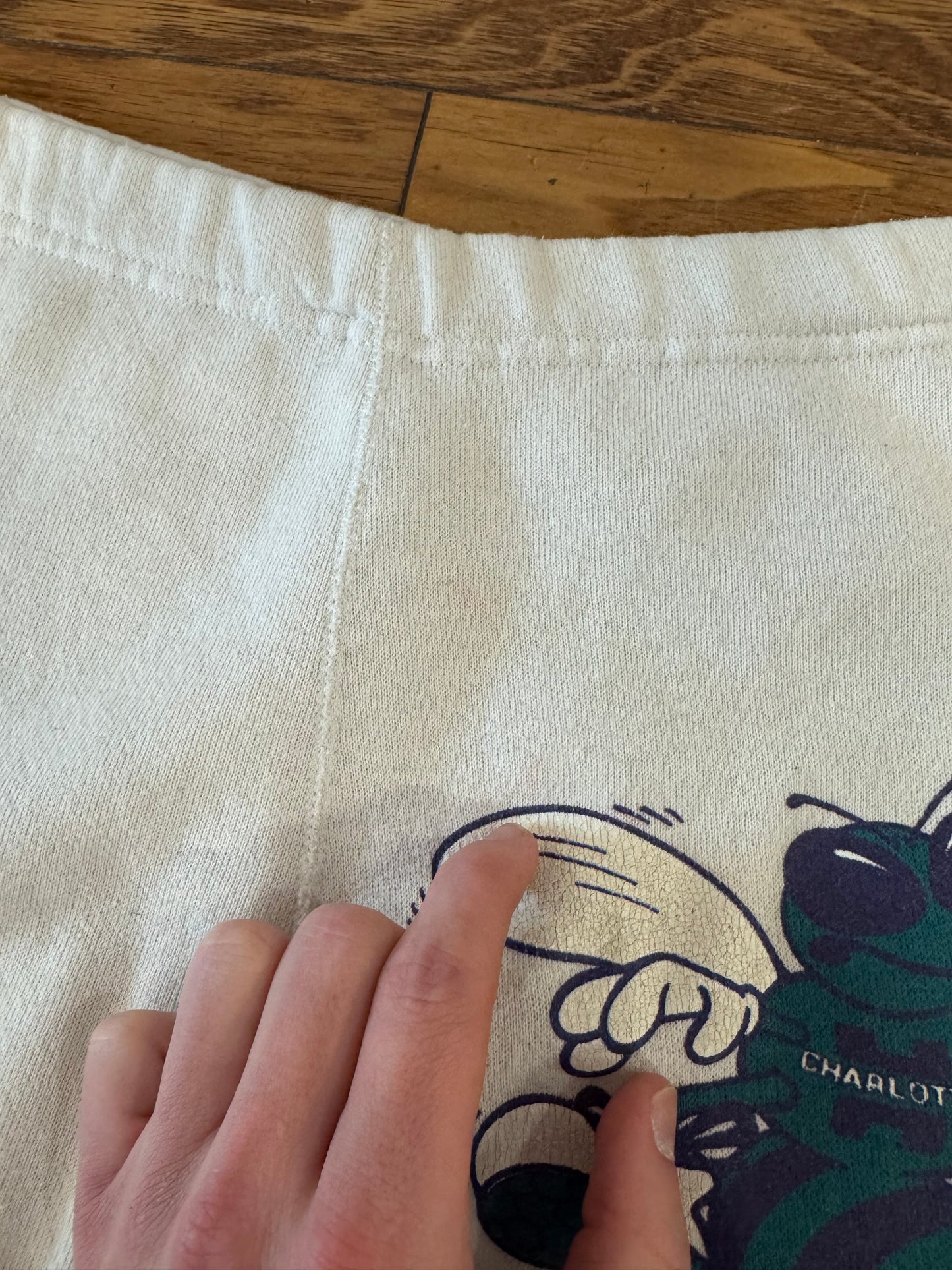 80s Charlotte Hornets White Sweatpants (L)