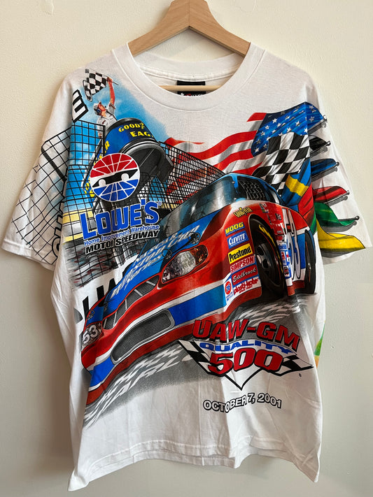 2001 Lowe's Charlotte Motor Speedway Nascar AOP Tee (M)