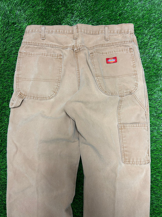 00s Vintage Dickies Red Tab Tan Carpenter Pants (34 x 32)