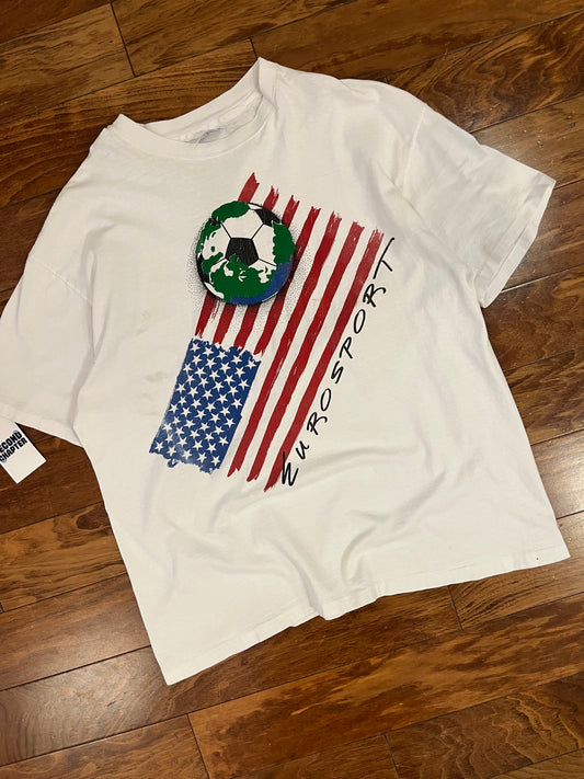 90s Eurosport Vintage Soccer World Cup Tee (XL)