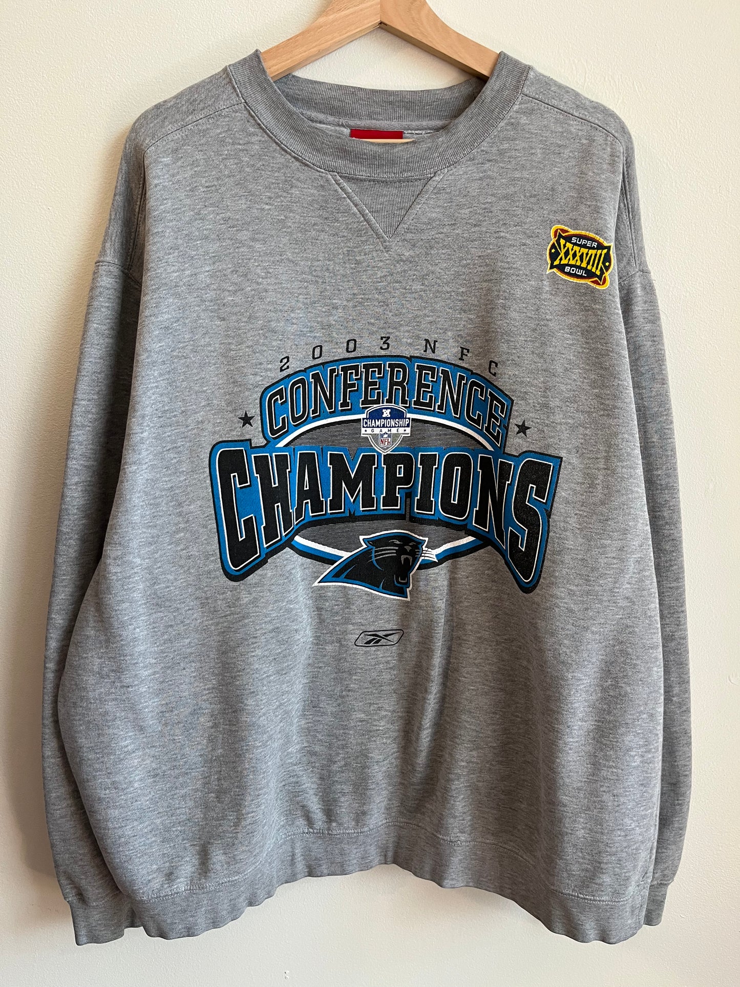 2003 Carolina Panthers Conference Champs Reebok Crewneck (XL)