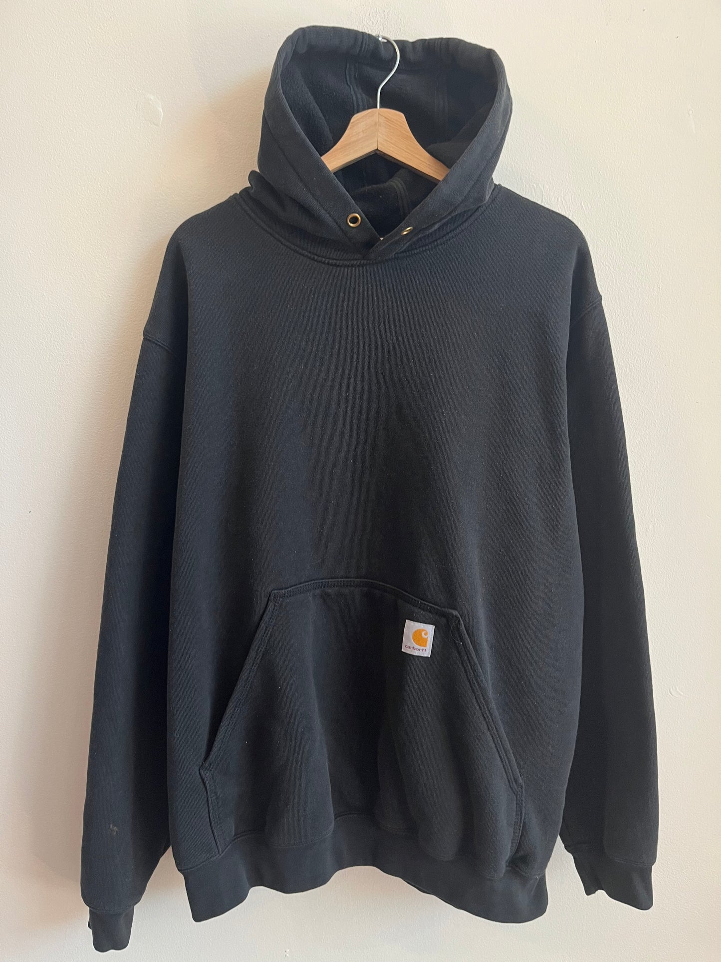 00s Carhartt Essential Black Spell Out Hoodie (L)