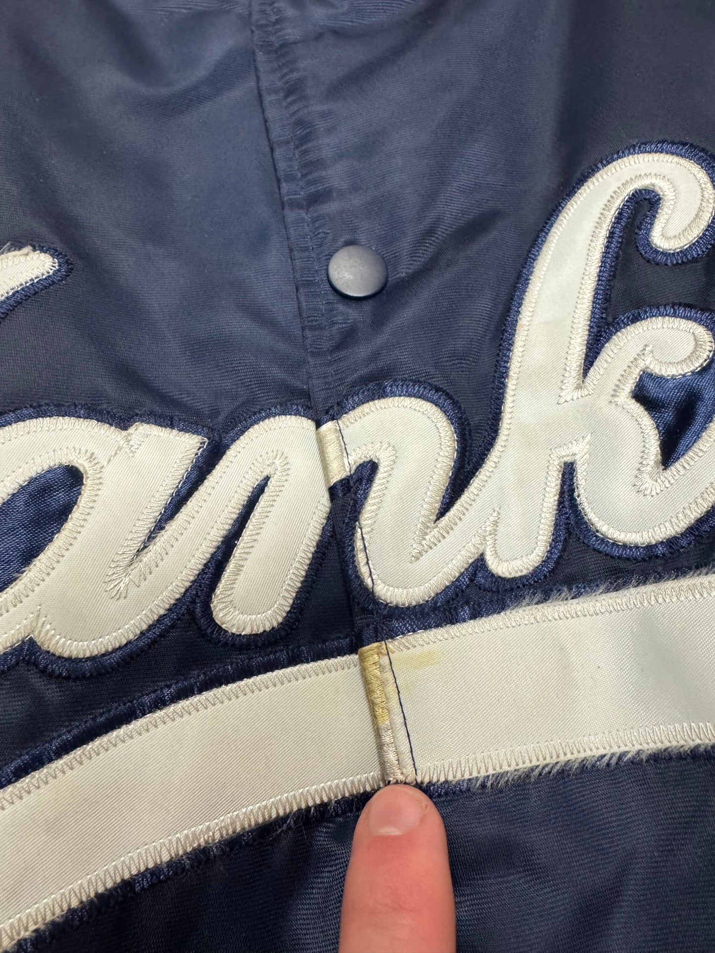 90s New York Yankees Vintage Spell Out Majestic Satin Jacket (XXXL)