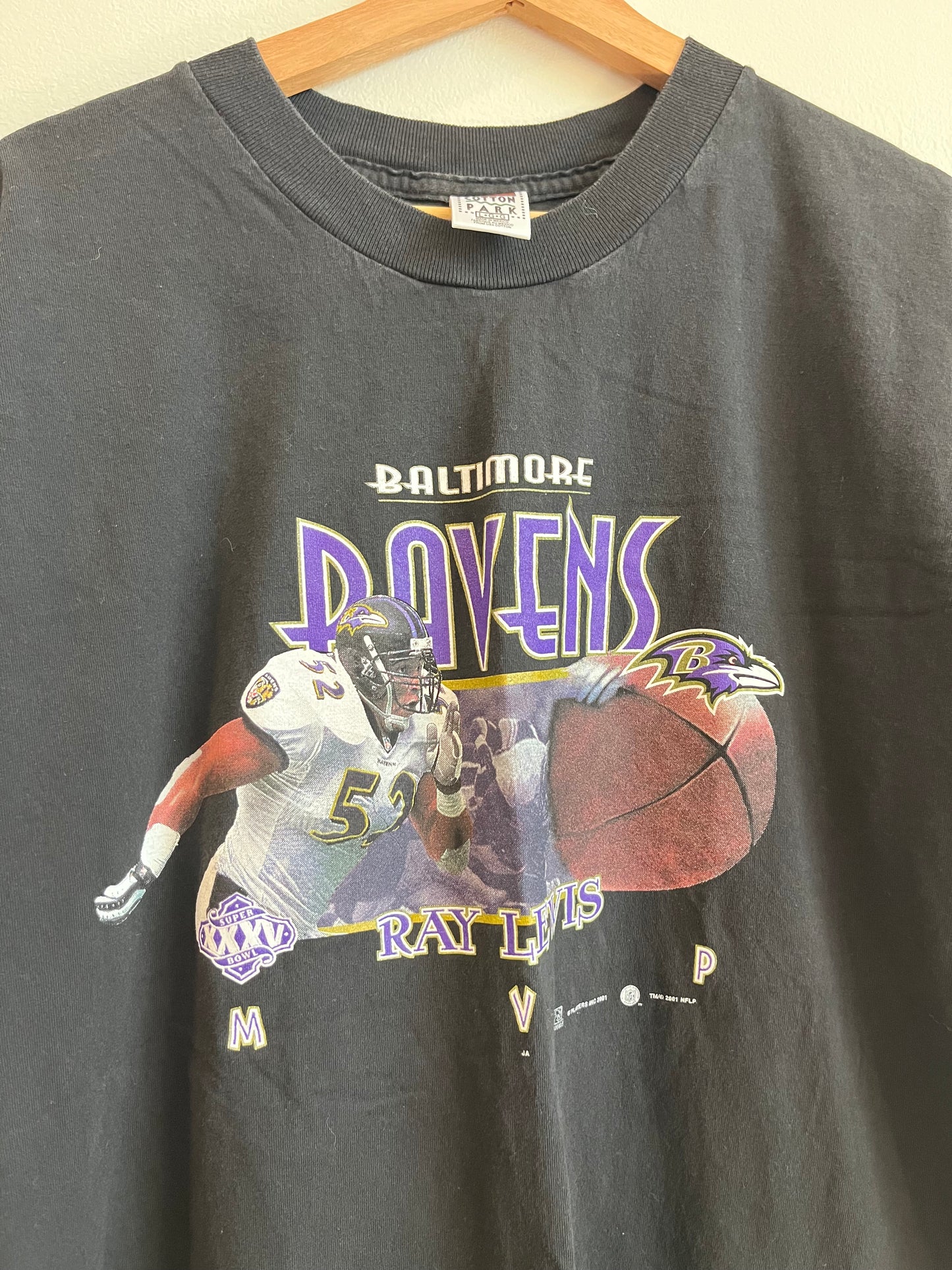 2001 Baltimore Ravens Ray Lewis Black Tee (L)