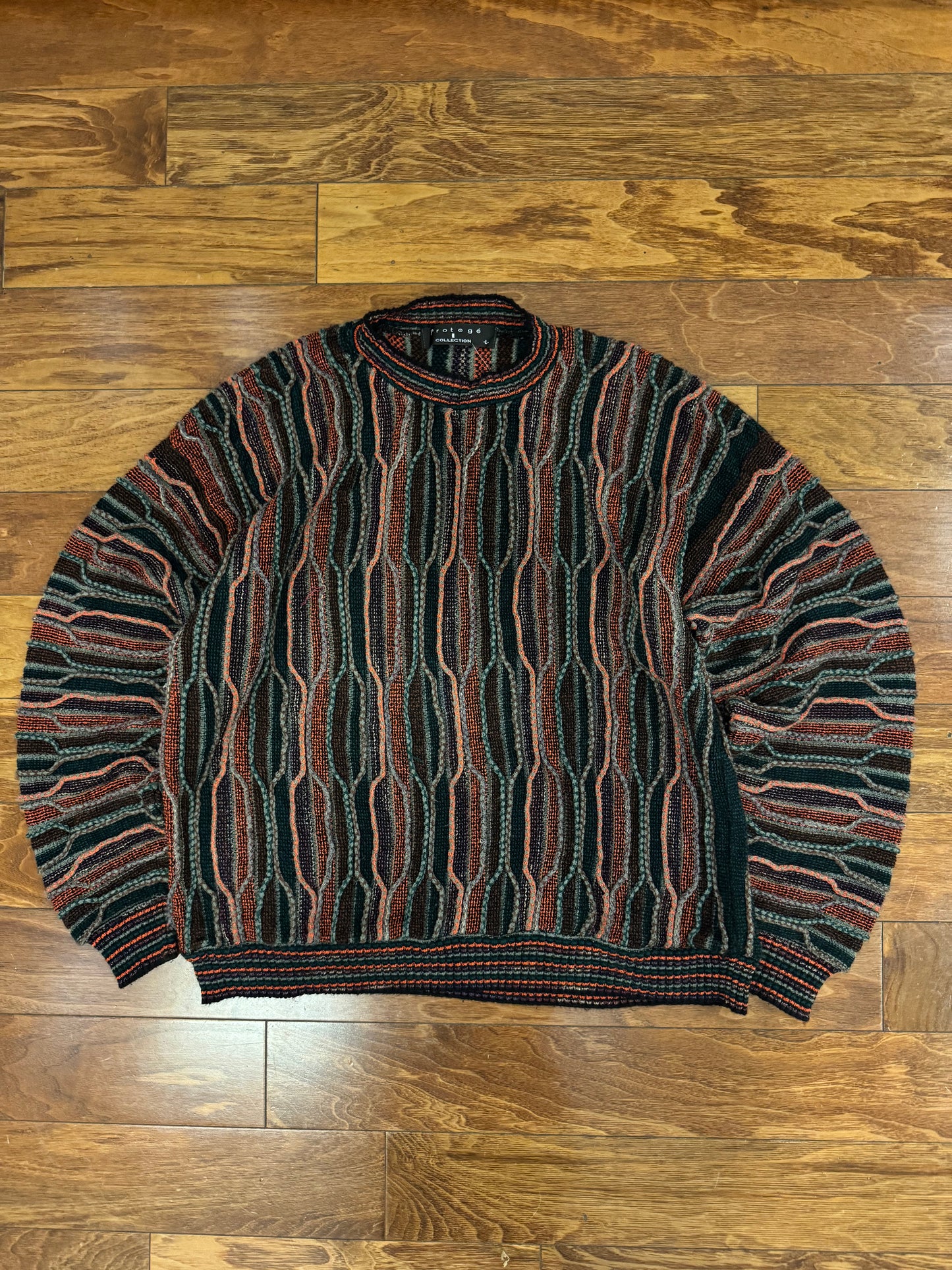 90s Protege 3D Knit Colorful Sweater (L)