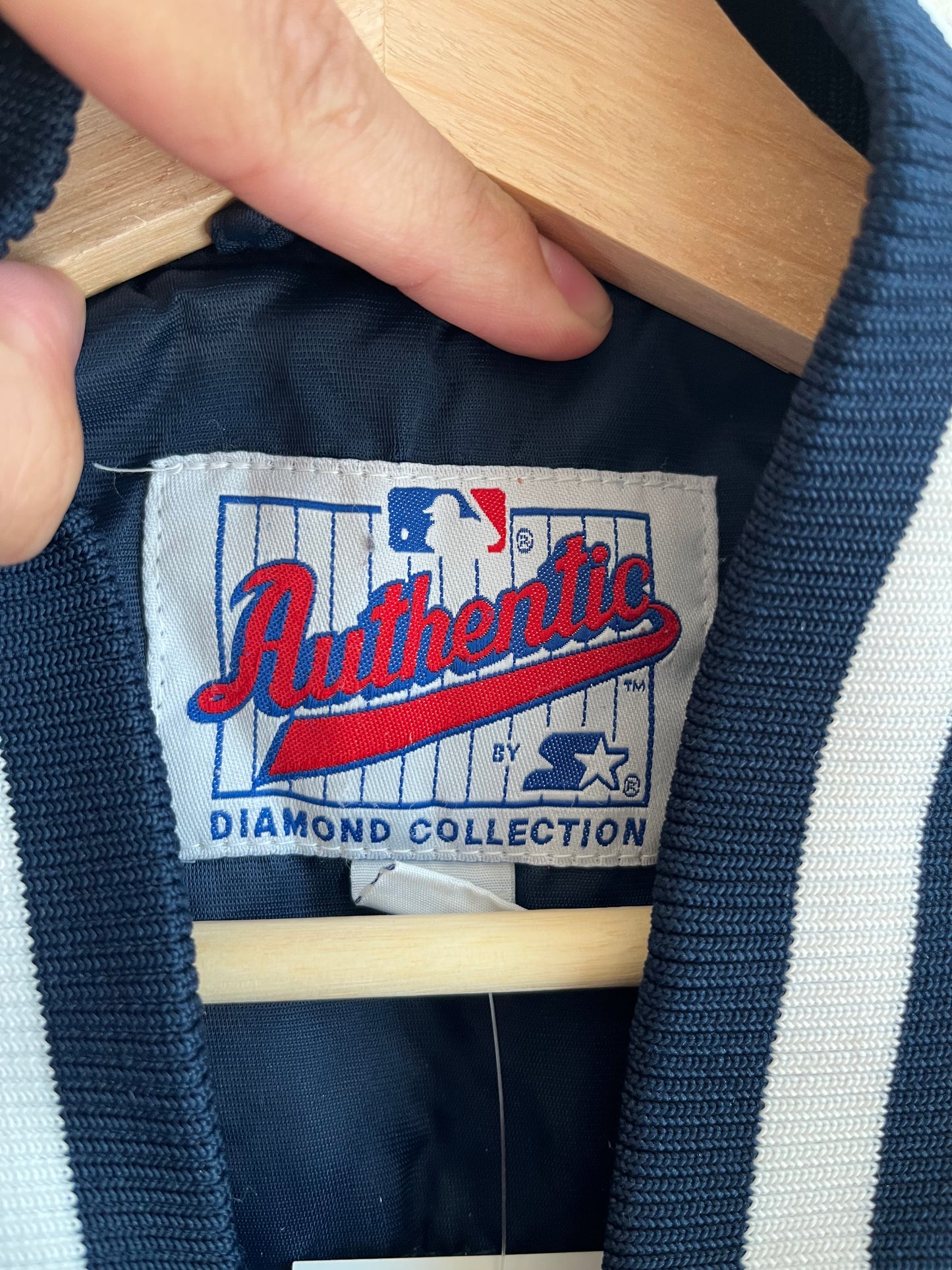 90s New York Yankees Script Starter Satin Jacket (M)