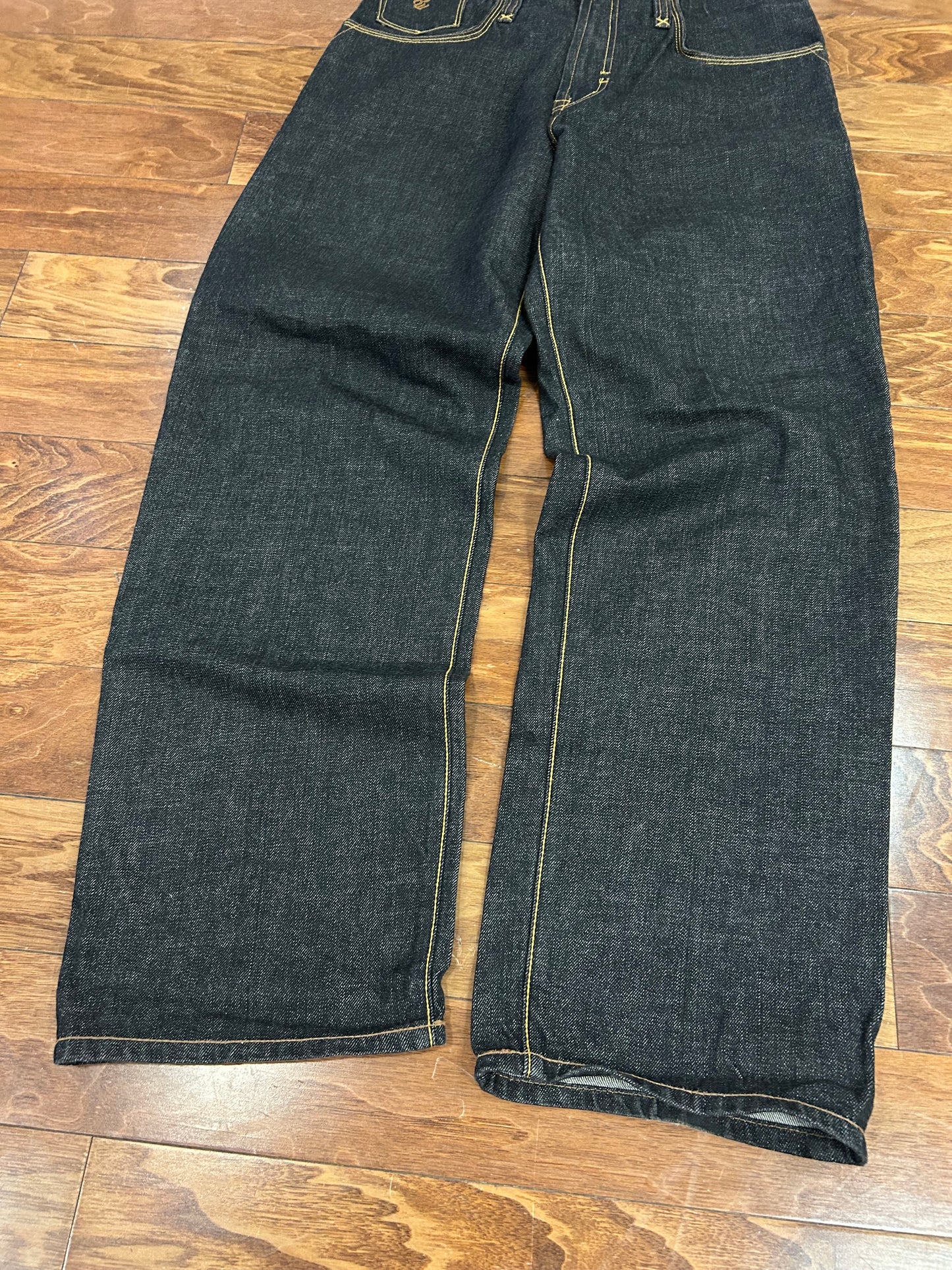 00s Rocawear Baggy Embroidered Black Jeans (34 x 34)