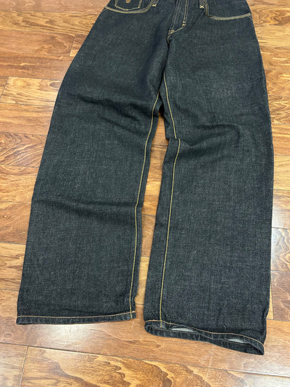 00s Rocawear Baggy Embroidered Black Jeans (34 x 34)